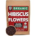 Organic Hibiscus Flowers | Loose Tea (200+ Cups) | Cut & Sifted | 16oz/453g Resealable Kraft Bag |100% Raw From Egypt | by FG