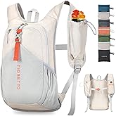 FIORETTO 15L Hiking Backpack for Women Men Mini Packable Backpack Lightweight Small Daypack for Camping Travel Outdoor, Beige
