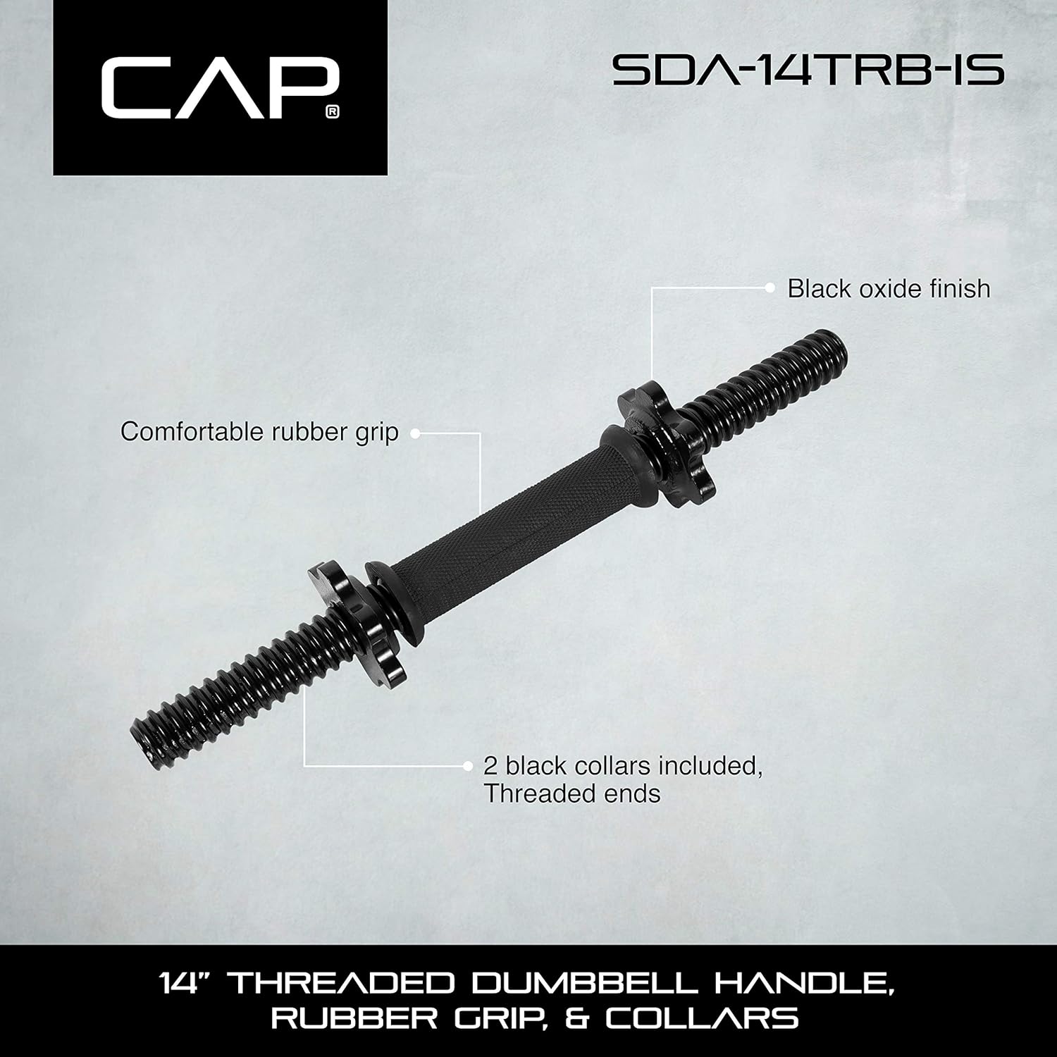 CAP Barbell 14" Threaded Dumbbell Handle with Collars, Black : Sports & Outdoors