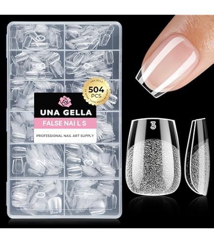 Amazon.com: By Vixi 600 MEDIUM SQUARE NAIL SET with PREP FILE, 10
