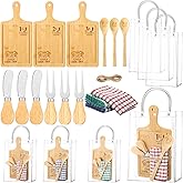 Patelai Set of 3 Chili Cook off Trophies Chili Cook off Prizes 1st 2nd 3rd Bamboo Cheese Board Butter Knives Fork Spoon Plaid Towel Gift Bags Competition Gifts for Men Women Festivals Decorations