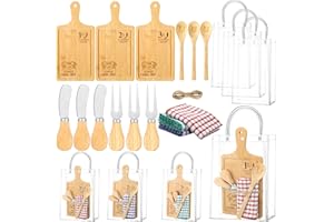 Patelai Set of 3 Chili Cook off Trophies Chili Cook off Prizes 1st 2nd 3rd Bamboo Cheese Board Butter Knives Fork Spoon Plaid Towel Gift Bags Competition Gifts for Men Women Festivals Decorations