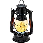 YAKii LED Vintage Flame Lantern Metal Outdoor Hanging Lantern with Dancing Flame Battery Operated Halloween Outdoor Indoor De