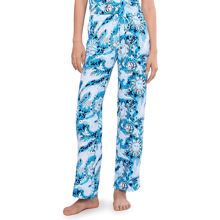 Lilly Pulitzer Womens Pj Knit Long Sleeve Button-Up Top Fiddle