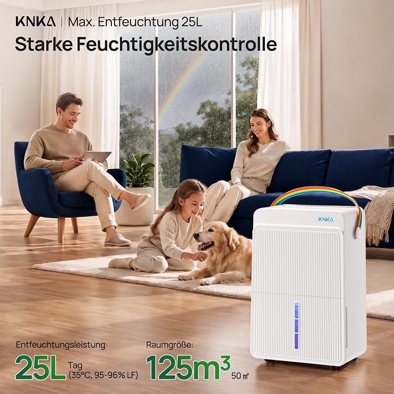 Luftentfeuchter 25L/Tag Luftentfeuchter Elektrisch Drei Betriebsmodi