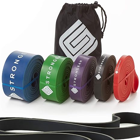 STRONGEAR ® Premium Fitnessband mit Tasche und Trainingsanleitung PDF - Gymnastikband, Theraband, Loop Resistance Band, Wider