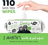 BUGALUGS Biodegradable Dog Wipes 110 x 20cm Fragrance Free Bamboo view 3