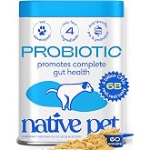 Native Pet Probiotics for Dogs &ndash; Dog Probiotic Powder for Gut &amp; Digestive Health, Vet-Formulated 6B CFUs Dog-Specific Probiotic Strains, Supports Stool Quality &amp; Diet Transitions &ndash; 60 Scoops