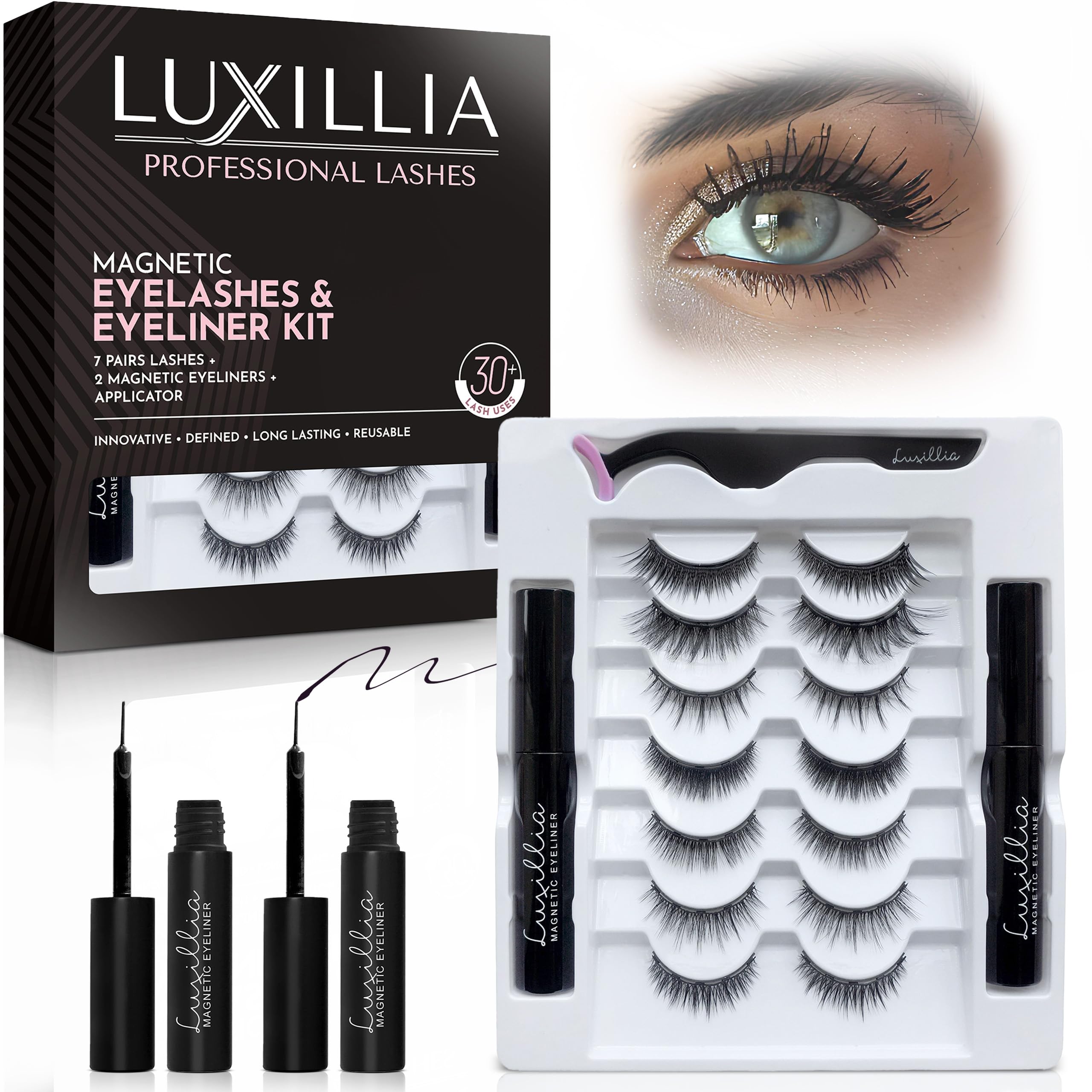 Luxillia Magnetic Eyeliner & Lashes Kit 10 Piece