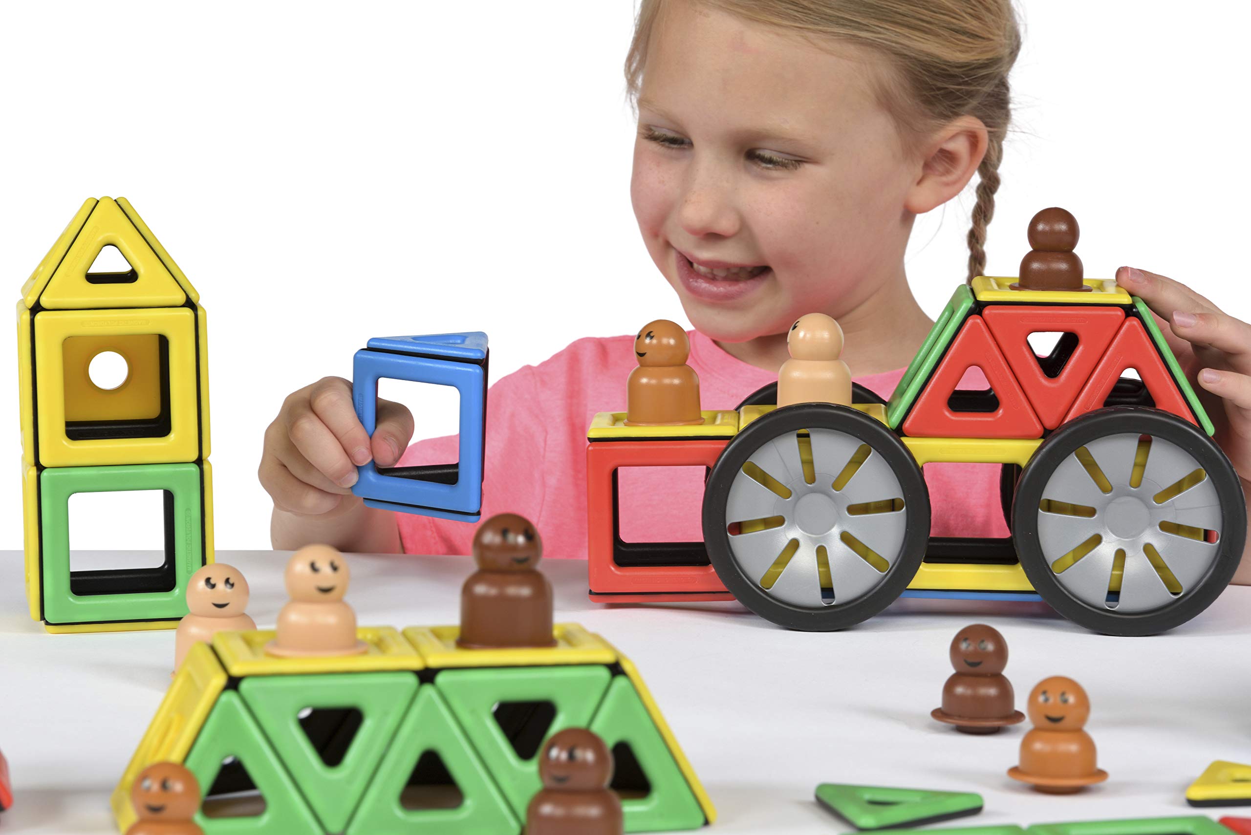 Polydron Magnetic Drivers Set - 92 Piece Construction Car Building Education Learning Toy multicoloured, 3 years