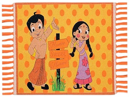 Saral Home Chotta Bheem Multi Purpose Kids Rugs- 40x60 cm, Yellow