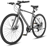 EOYOBIKE Hybrid Bike for Men, 29" Commuter Bicycle, Urban Bike for Adults | 700C, Aluminum, 29 LBS Ultra-Light, 8-Speed, 350lbs Max Load, 85% Assembled, Dual Disc Brakes, Headlight, Kickstand, 2 Sizes
