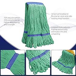 6 Pack Heavy Loop End Cotton String Mop Head Heavy
