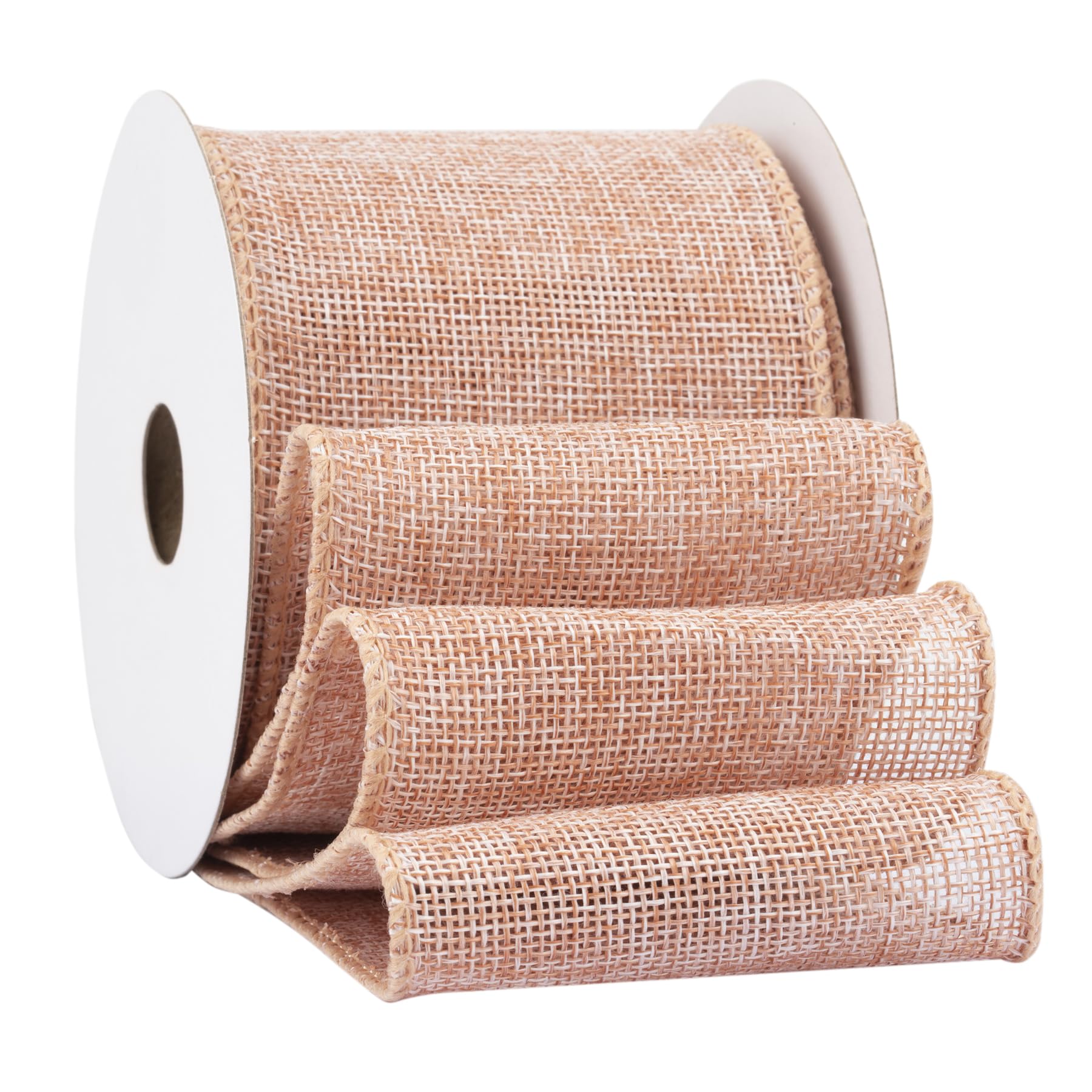 Fondersy 9-Meter Moonstone Burlap Ribbon Wired Burlap Ribbon - 75mm Width for Gift Wrapping, Floral Arrangements, Wreath Making, and Christmas Decor