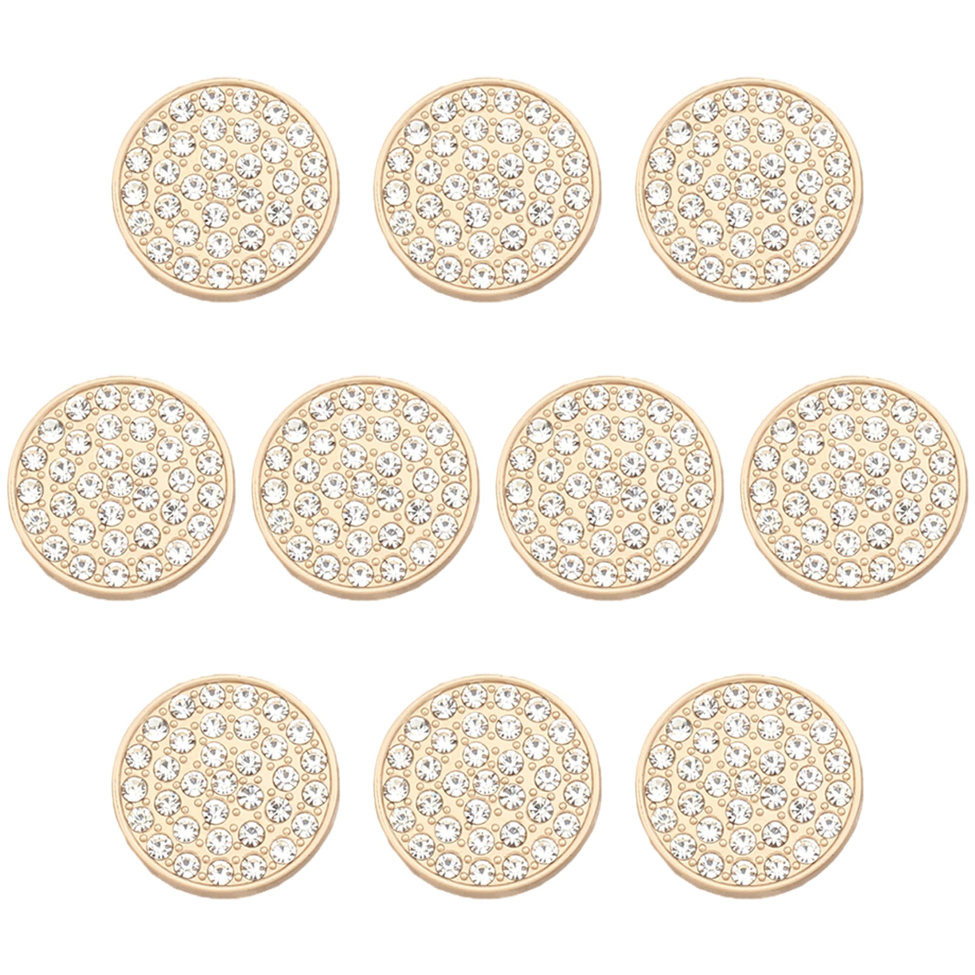 ftiemlovde 10 Novelty Brass Diamante Gold Buttons for Blazer，Vintage Style Large Crystal Button Metal for Cardigan Crafting， Decorative Jacket Button for Sewing Women（G10G 23 mm）