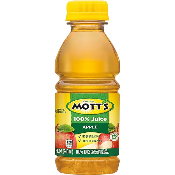 MOTT’S 100% ORIGINAL APPLE JUICE, 8 FL OZ BOTTLES, 6 PACK