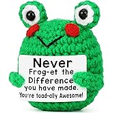 LEJIAJINW Teacher Appreciation Gifts for Teachers, Cute Crochet Frog with Encouragement Message, Thank You Gifts for Teacher End of Year Classroom - Thank You for Making a Difference