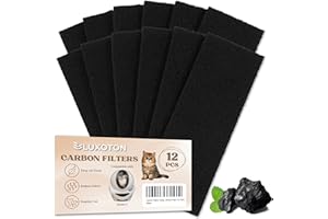 LUXOTON 12 Pack Carbon Filters Compatible with Litter-Robot 3 - Durable Filter Replacement for Litter-Robot Carbon Filters for Absorbing Odors Control Damp from Pets, Keep Home Fresh, Compatible Accessories