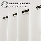 Deconovo Faux Linen Eyelet Door Curtains 100% Blackout Greyish White W52 x L84 view 7