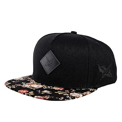 Blackskies Snapback Cap mit Stick oder floralen Muster Unisex Baseball Mütze
