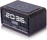 Roxel Nod Bedside Radio DAB/DAB+ FM Alarm Clock Qi Charger Black view 2