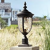 John Timberland Bellagio European Outdoor Post Light Fixture with Pier Mount Bronze 25 inch Tall Glass for Exterior House Por