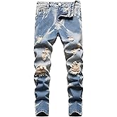JLLDS LKMQA Boy's Skinny Fit Ripped Destroyed Distressed Slim Fashion Stretch Jeans Pants