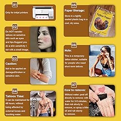 Printable Temporary Tattoo Paper for Laser/Inkjet