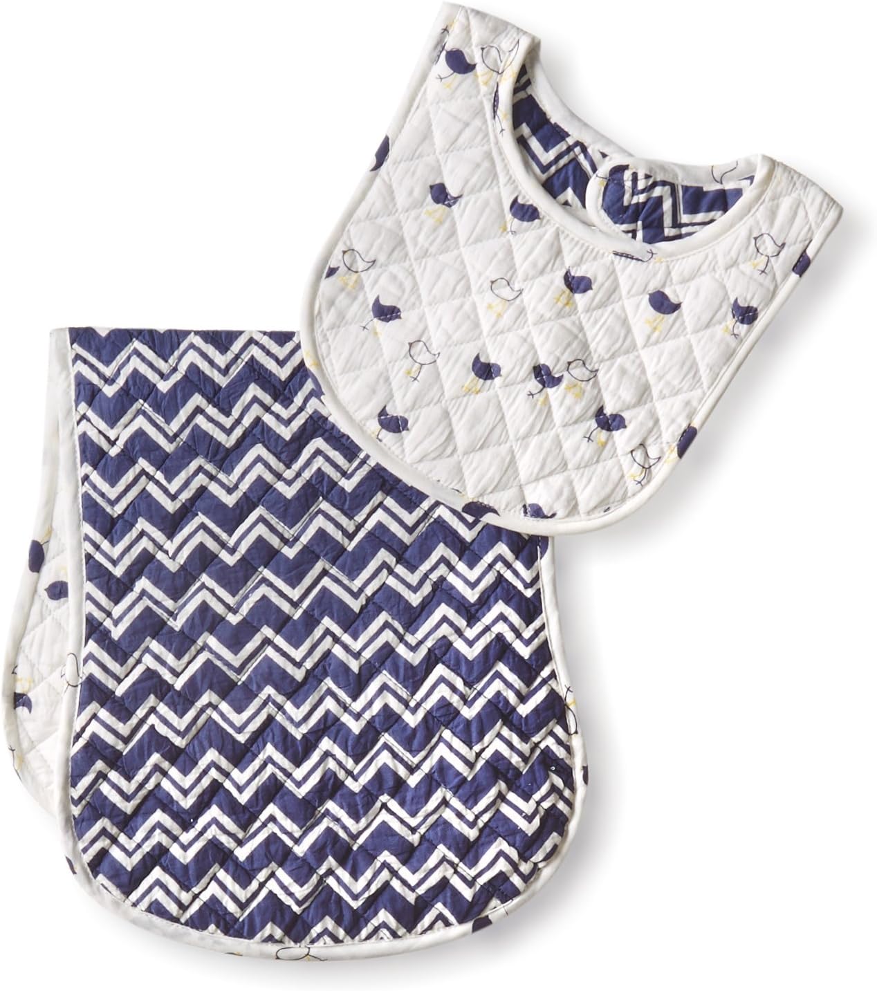 Masala Baby Chicks Bib & Burp Set, Navy, One Size