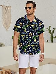 LuckLemocor Neon Shirt for Men Tropical Shirts