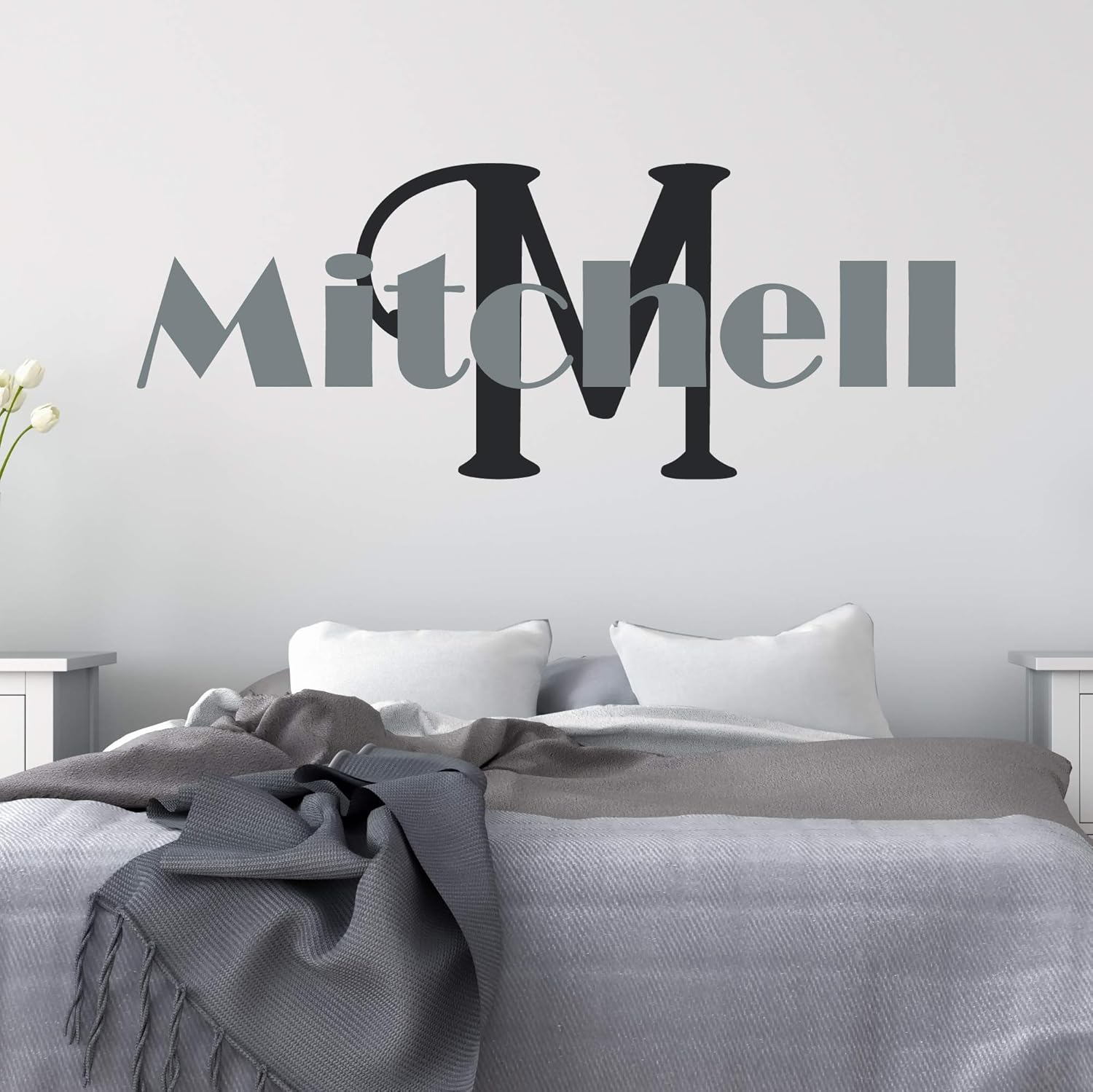 Amazon.com: Boy's Custom Name And Initial Wall Decal, Choose Your Own