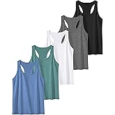 6 or 5 Pack Workout Tank Tops for Women, Athletic Racerback Sports Tank Tops, Compression Sleeveless Dry Fit Shirts