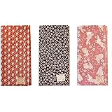 Made in Japan Komon Tenugui Towel 3 type set(Flax Leaf, Sakura, Rabbit),White,330 x 900 cm
