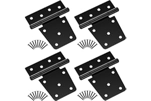 TIEJIAN 3.5 Inch Heavy Duty Gate Hinges, Extra Thick Gate Hinges for Wooden Fences, Vinyl Fence Gate, Barn Door, Shed,Garage, Gate Door Hinges for Indoor Outdoor(Screws Included, 4 Pack)