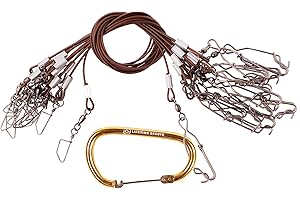 LIFETIME DECOYS Gang Rig Mainline Decoy Drops – 12-Pack Fast-Connect PVC Coated Steel Cable with Heavy-Duty Clips
