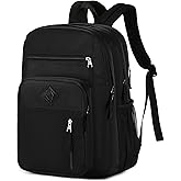 Laptop Backpack 17 inch for Women Men Large College Bookbags Waterpoof Work Business Travel Backpacks Kids School Bag for Girls Boys Students Teens Elementary Schoolbag Casual Daypack Sport -Black