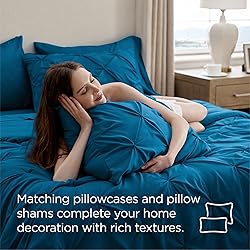 Bedsure Twin Comforter Set Teal - Bed in a Bag Twin