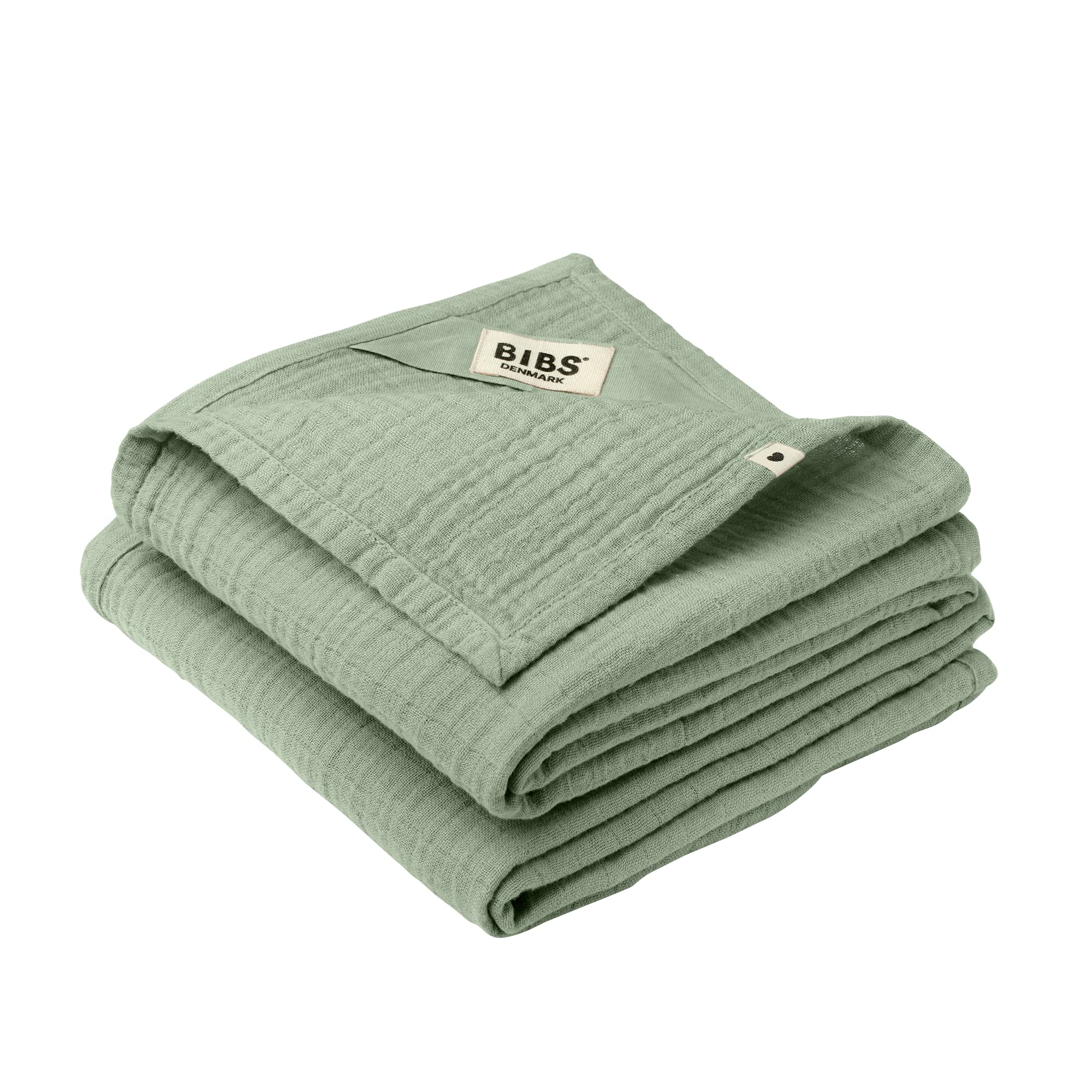 BIBS Muslin Cloth 2-Pack, Muslin Blanket for Babies, 100% Organic Cotton Muslin, 70x70 cm, Sage