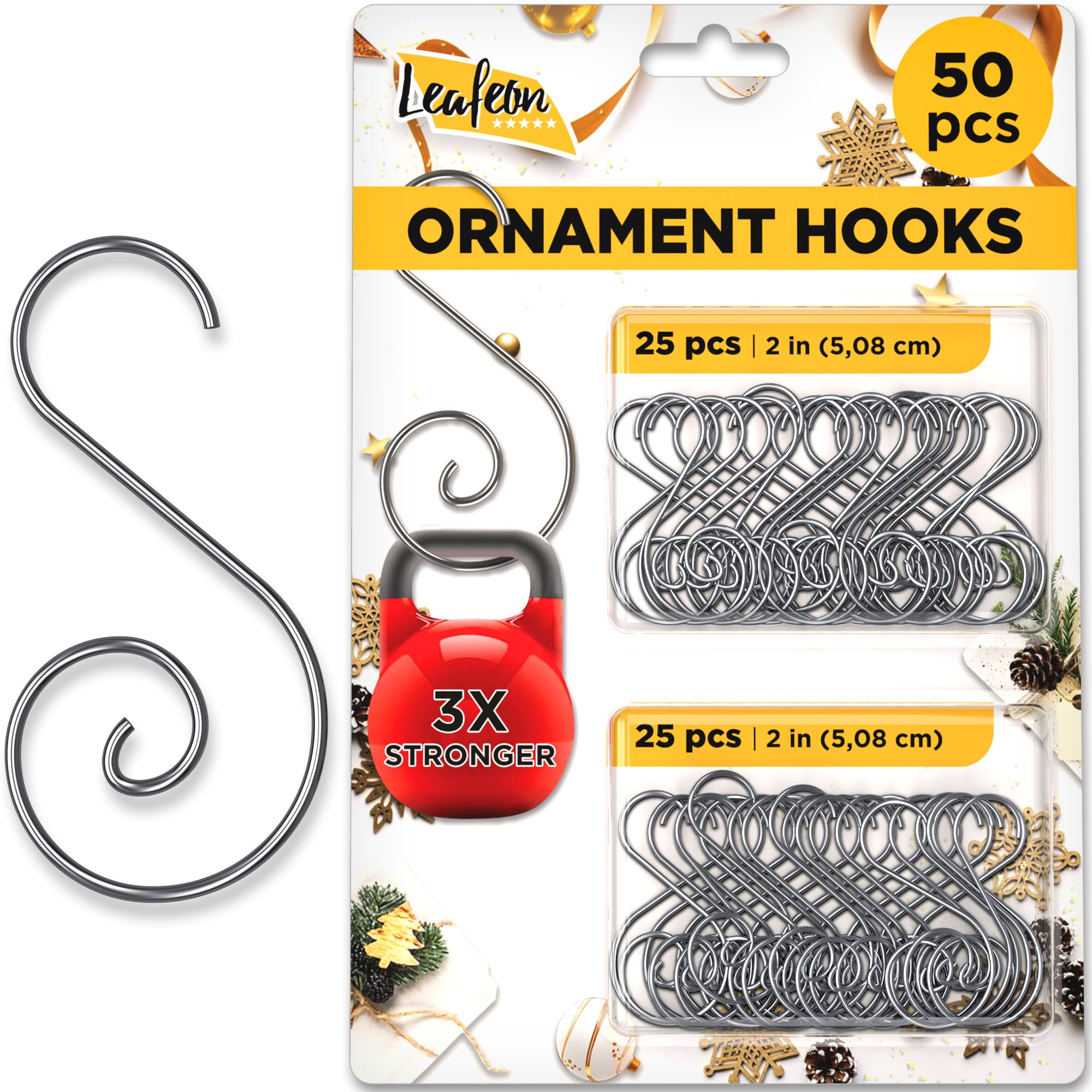 Leafeon Silver S Ornament Hooks 40 pcs