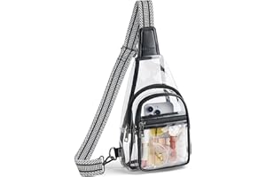 Mroede Clear Bag for Stadium Events Approved 4-Pockets Clear Crossbody Bag for Women Men Clear Sling Bag Purse for Concert
