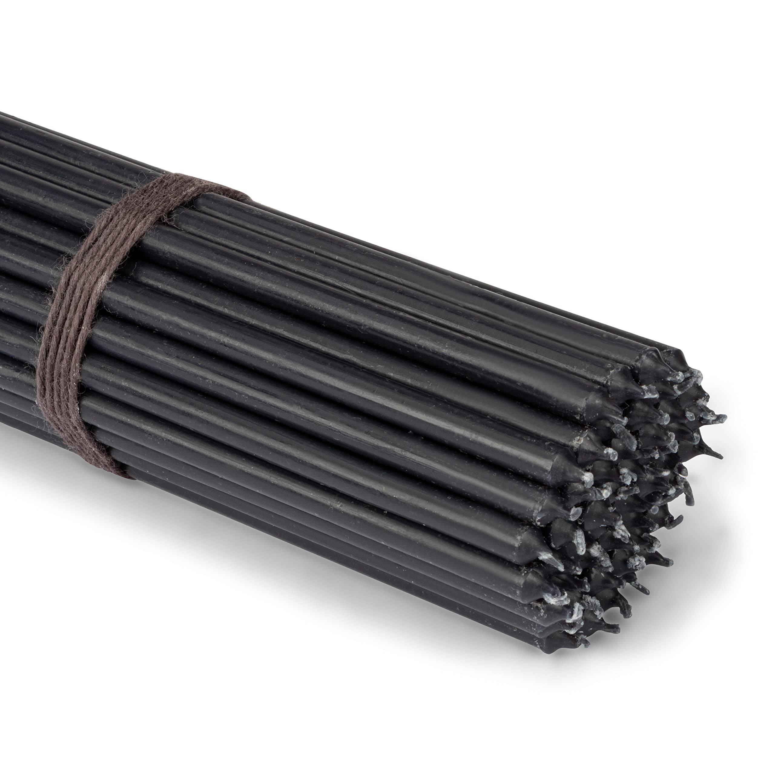 NKlaus - 50x Black dripless Stick Candles L 24cm Ritual Candle Premium Wax Paraffin 36128