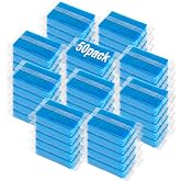 Ovveroche 50 Pcs Individually Wrapped Sponges for Airbnb Apartment Blue | Uncompressed Non Scratch Scrouing Sponges for Household Cleaning Dishes Kitchen Car Bike