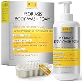Body Wash Psoriasis Treatment For Skin Foaming Cleanser with Scrubber | Psoriasis Treatment for Skin, Clinically Proven to Reduce Redness, Scaling &amp; Itching, No Sulfates w/Scrubber