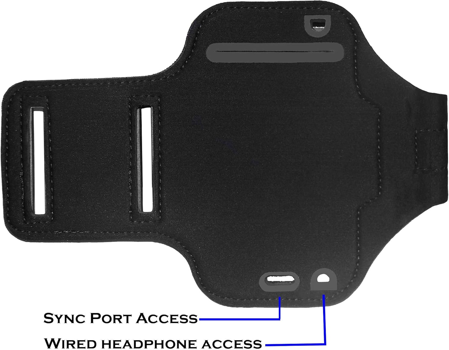 i2 Gear Running Exercise Armband for iPod Touch 6th and 5th Generation Devices with Reflective Border and Key Holder (Black)