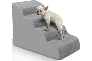 HEEYOO Dog Stairs for Small Dogs, High Density Foam Dog Ramp, Extra Wide Non-Slip Pet Steps for High Beds Or Couch, Soft Foam Doggie Ladder for Dogs Injured, Older Pets, Small Cats