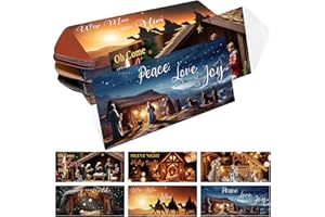 Noveread 150 Pcs Nativity Christmas Money Envelopes 6.5x2.88'' Religious Cash Card Holders Gift Envelops Money Christmas Cards for Xmas Party Supplies Holiday Gift Giving Ideas(Realistic Style)