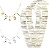 Misdary 12 Pcs Paperclip Chain Necklace Paperclip Charm Necklace for Women, 16 Inch and 18 Inch 3 x 9 mm Chains for Jewelry Making with Adjustable Link Chains