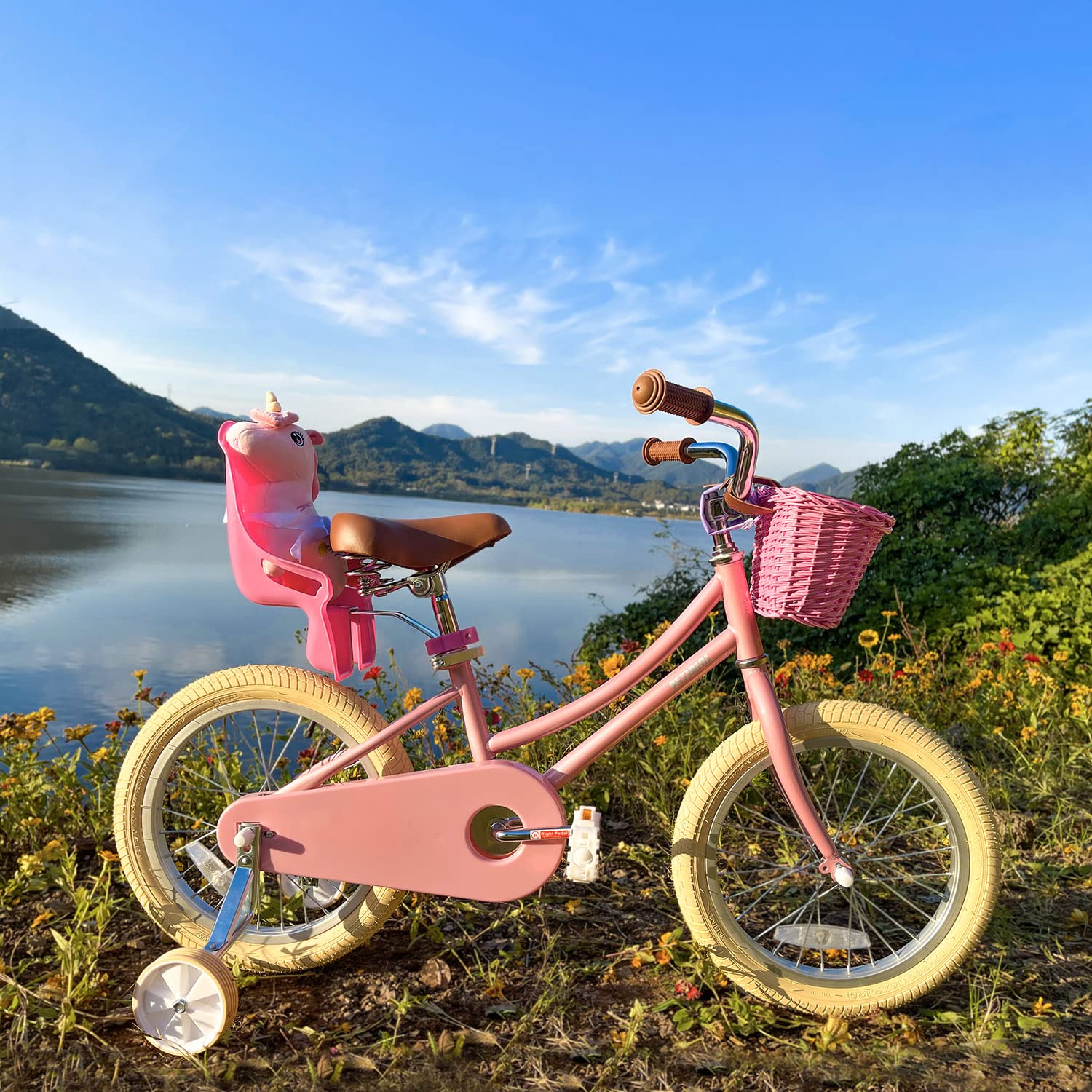Glerc Doll Bicycle Seat with Stickers Decals Bike Attachment Accessory, Multiple Colors