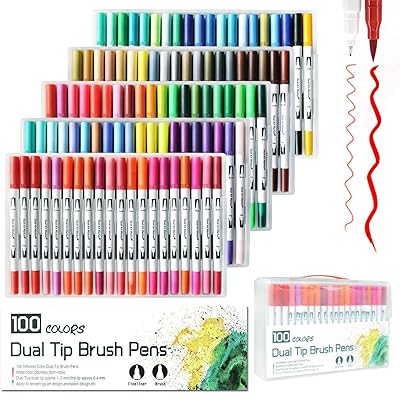 Yishaner 100 Colors Dual Tip Brush Pens Set for Togo Ubuy