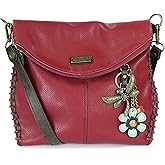 Charming Crossbody Shoulder Purse in PU Leather with Teal Butterfly Purse Charm